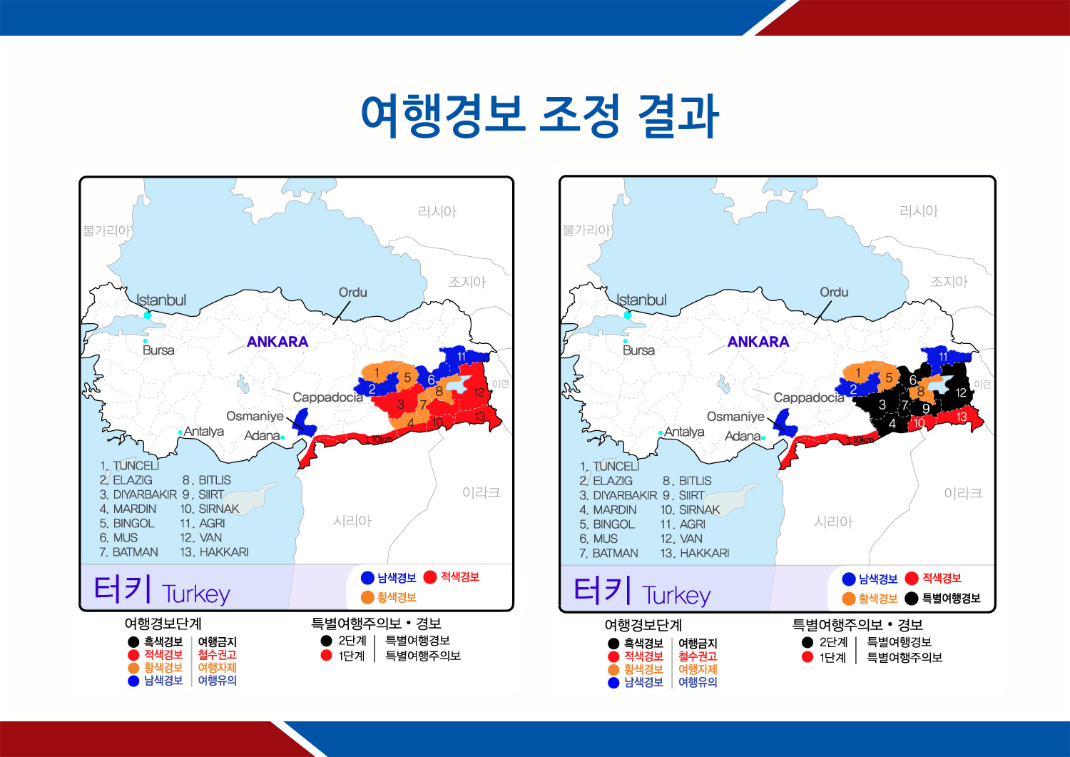 터키 일부지역 특별여행경보 발령