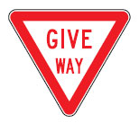 GIVE WAY 표지판